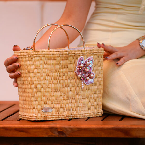 Couffin Papillon – Panier Rectangulaire en Jonc Tressé