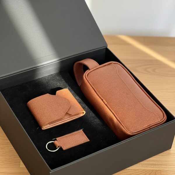 Coffret Cadeau Homme Marron Cuir