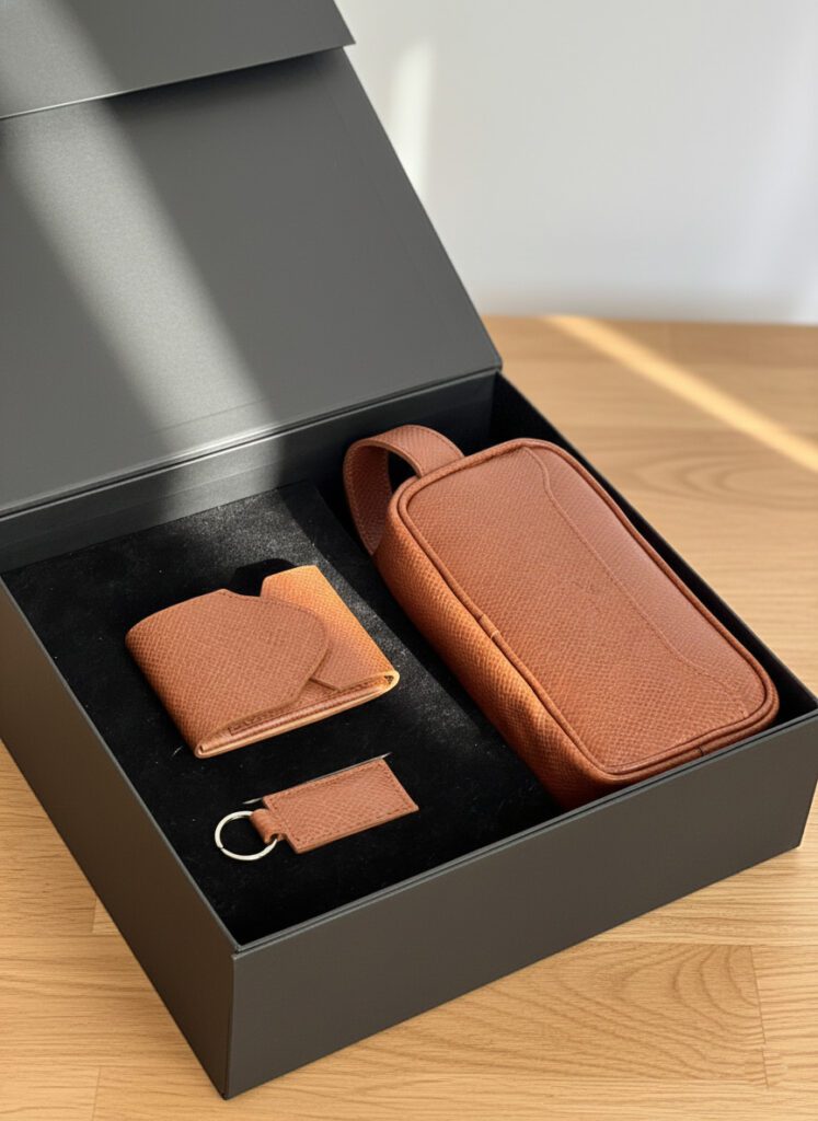 Coffret Cadeau Homme Marron Cuir