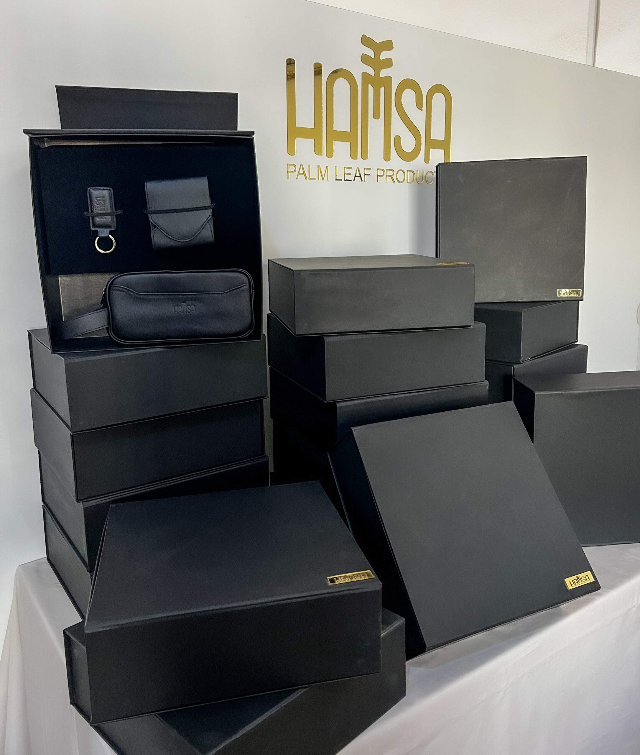 Coffret cadeaux premium Hamsa, packaging noir haut de gamme