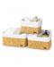 Coffret de rangement en jonc, set de 3 pièces