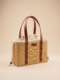Sac Solia en jonc et cuir vue de face