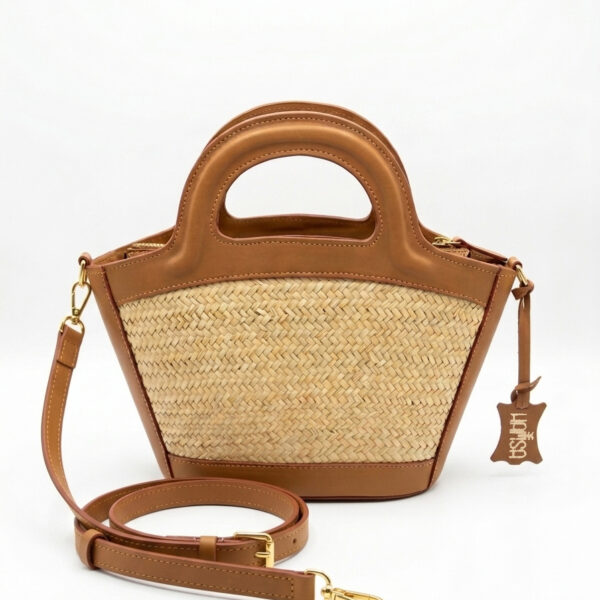 Sac Ayla en fibre naturelle et cuir