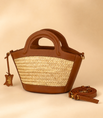 Sac Ayla en fibre naturelle et cuir