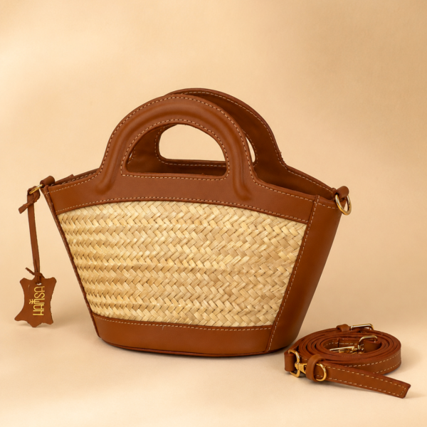 Sac Ayla en fibre naturelle et cuir
